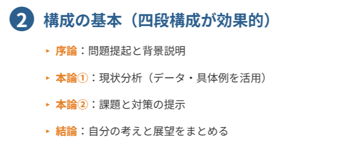 ２．構成の基本（四段構成が効果的）