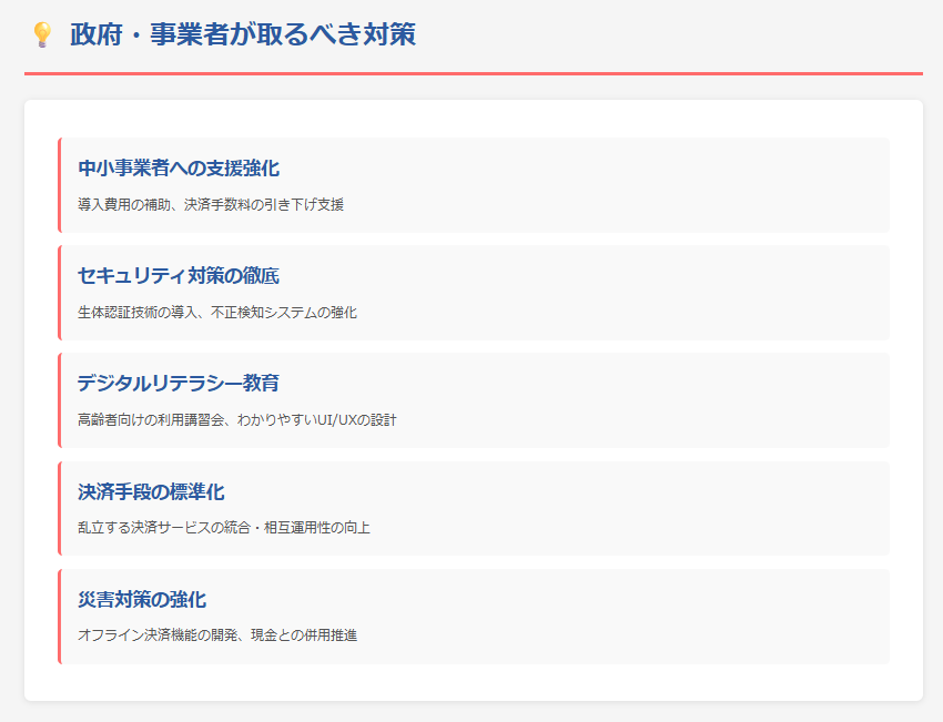 政府・事業者が取るべき対策（提言）