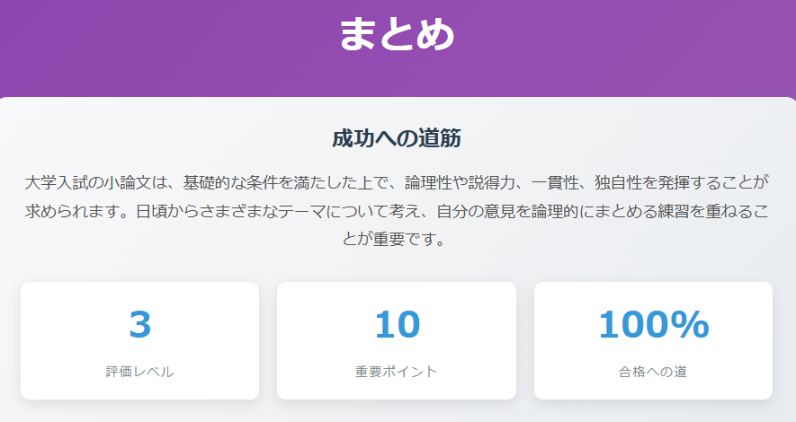 大学入試の小論文の基準まとめ図解