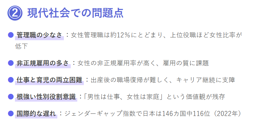 ② 現代社会での問題点