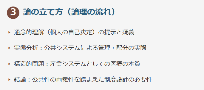 3. 論の立て方(論理の流れ)
