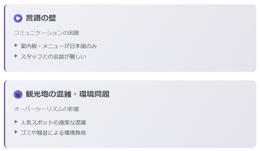 1. インバウンドの課題（問題点）①