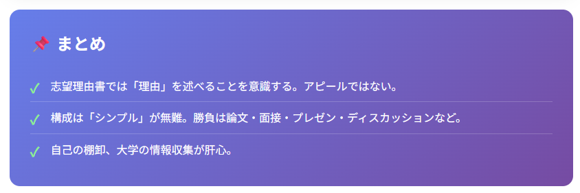 志望理由書についてのまとめ図解
