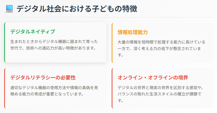 デジタル社会における子どもの特徴
