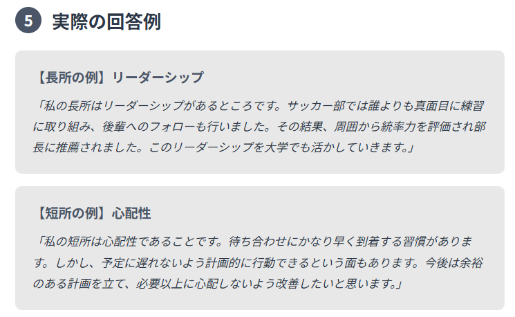 実際の回答例（例文付き）