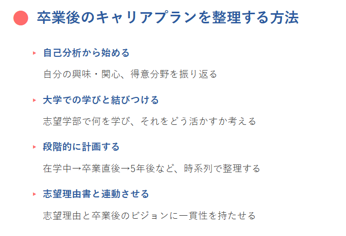 卒業後のキャリアプランを整理する方法