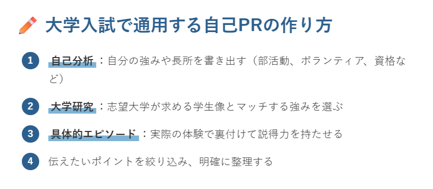大学入試で通用する自己PRの作り方
