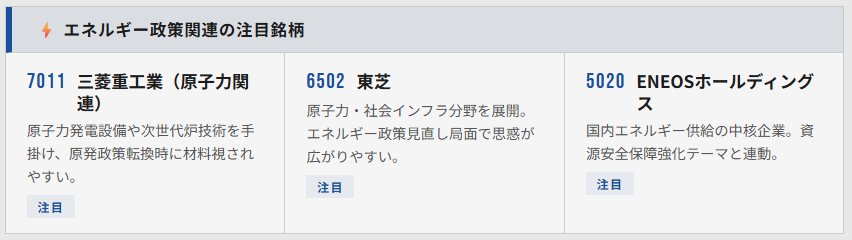 サナエノミクスのエネルギー政策関連の注目銘柄
